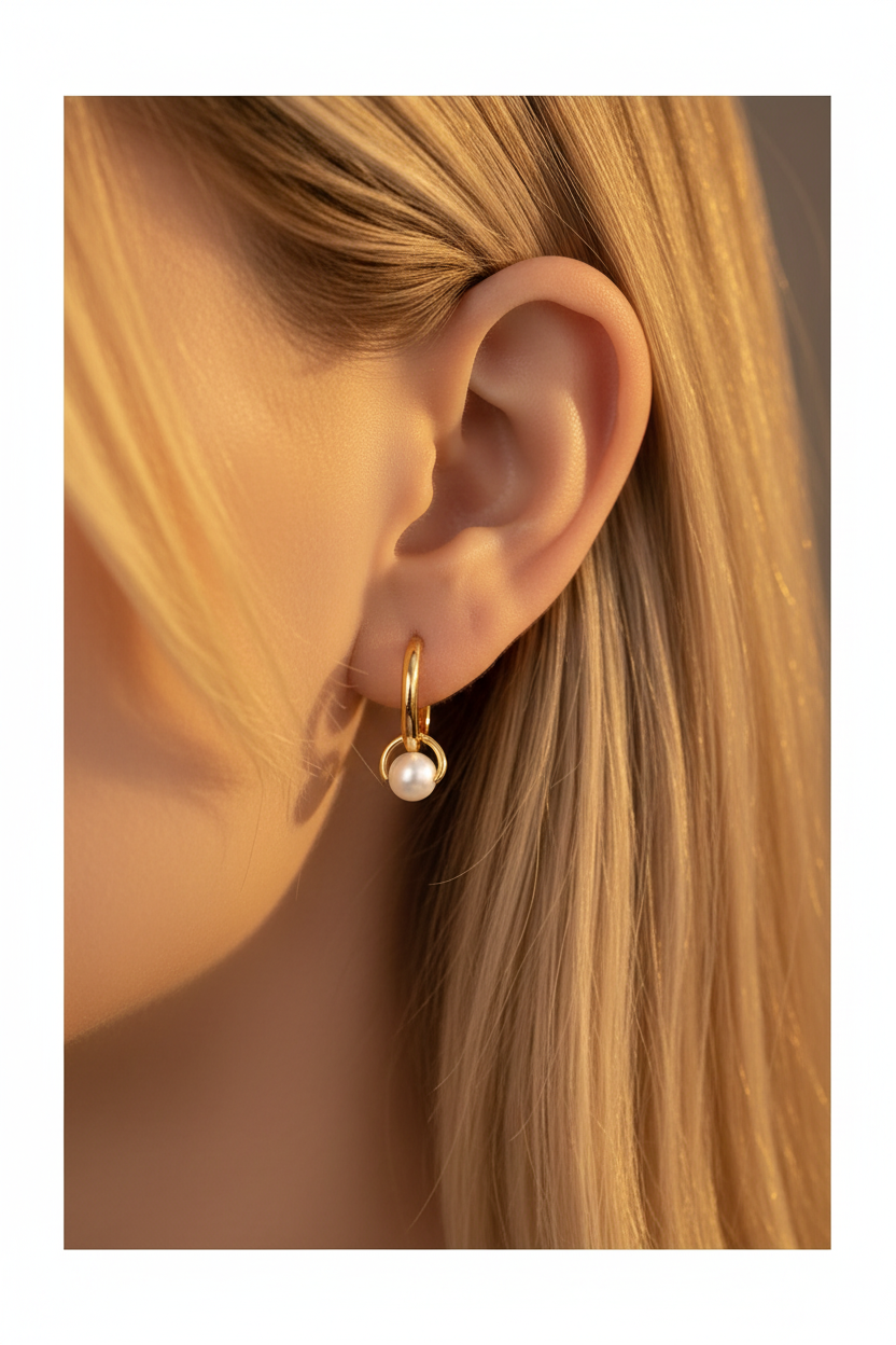 Close-up - brincos pequenos e realistas