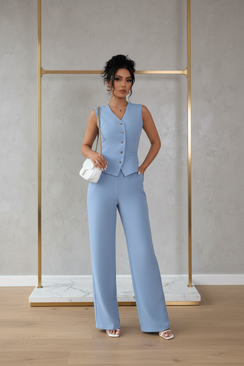 Conjunto Azul Claro Corpo Completo